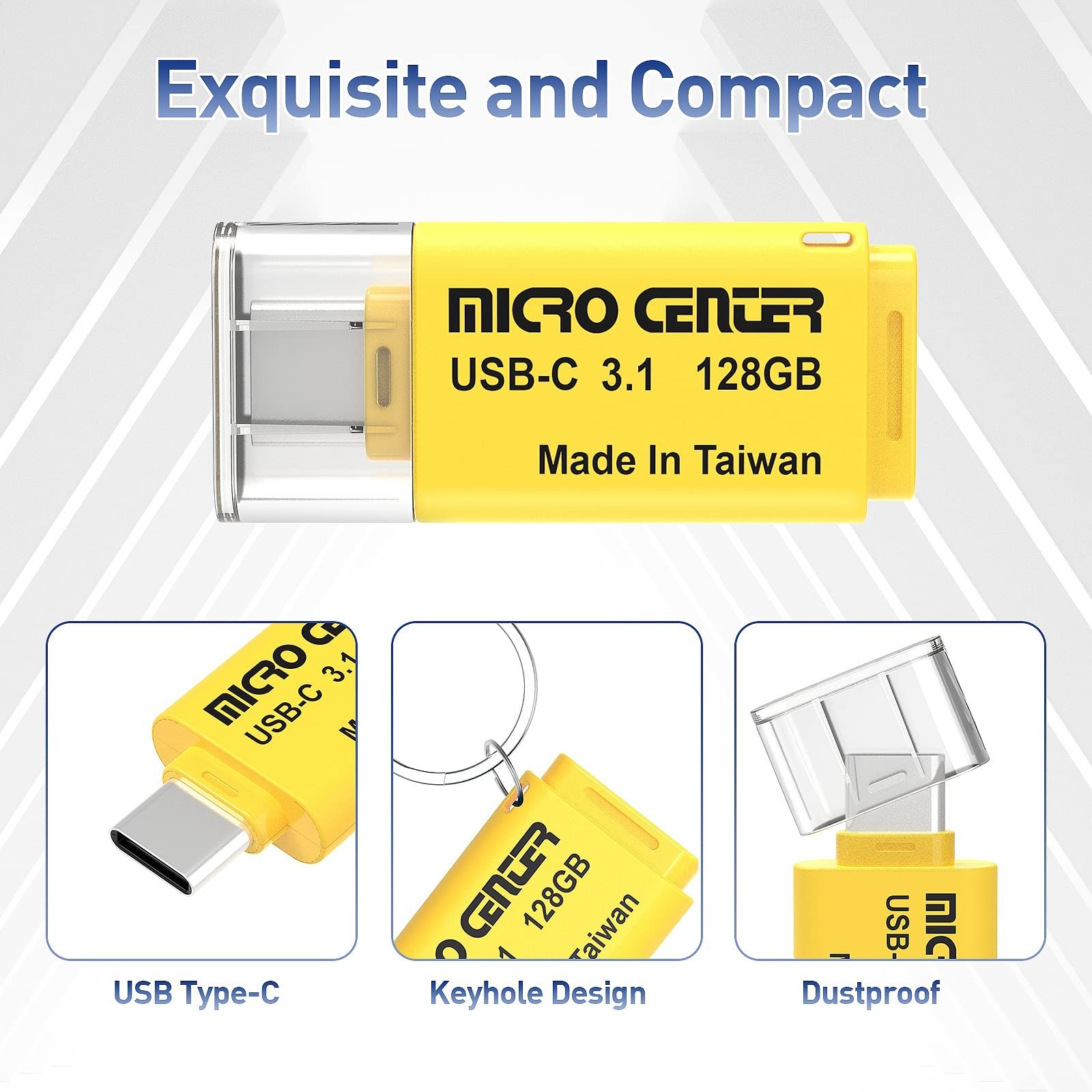 INLAND Micro Center Super Speed 2 Pack 128GB Type-C USB 3.0/USB 3.1 Gen 1 Min…