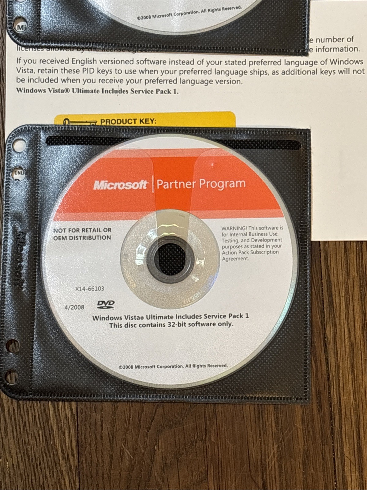 Microsoft Windows Vista Ultimate Upgrade SP1 32 & 64-bit with key Genuine