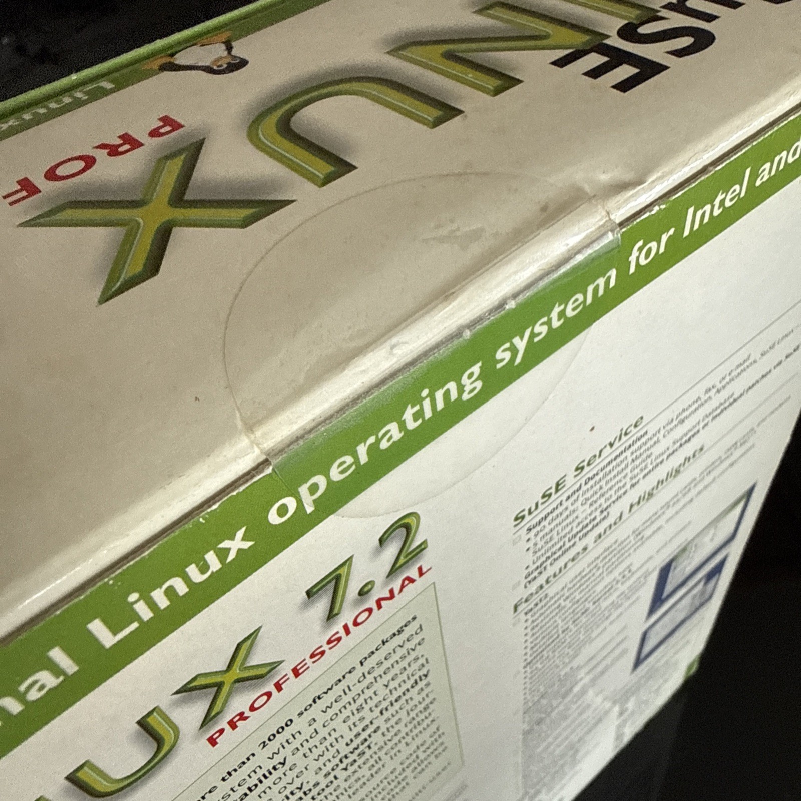 NEW FACTORY SEALED SuSE Linux 7.2 Professional 8 Disc CD Rom – Big Box / 8 Disc