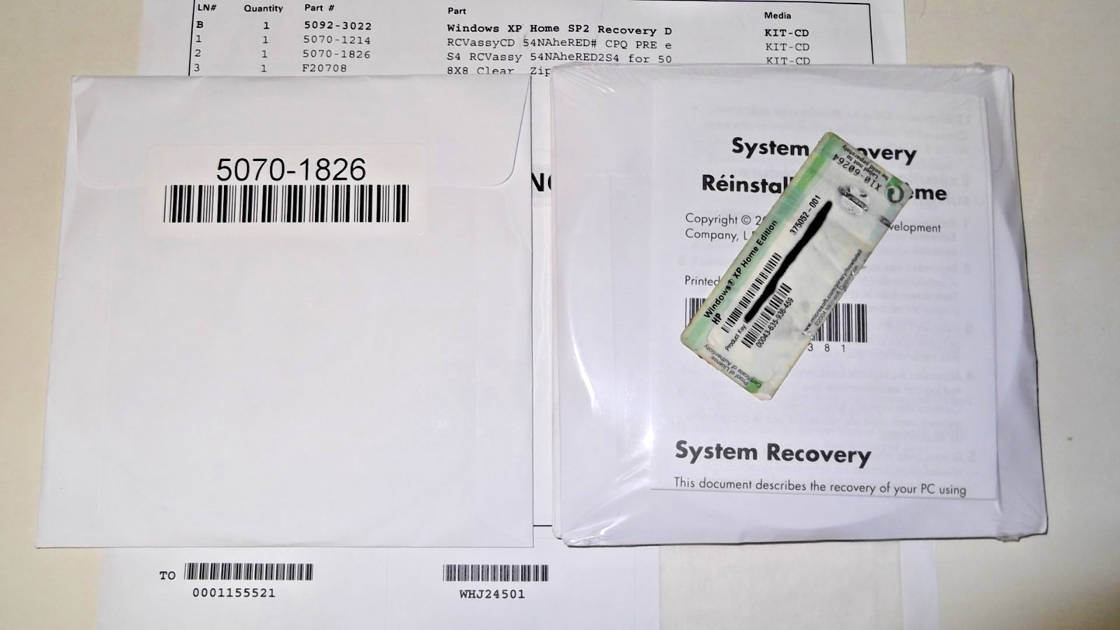 Hewlett Packard Compac Windows XP Service Pack 2 Recovery Disks New With Sticker
