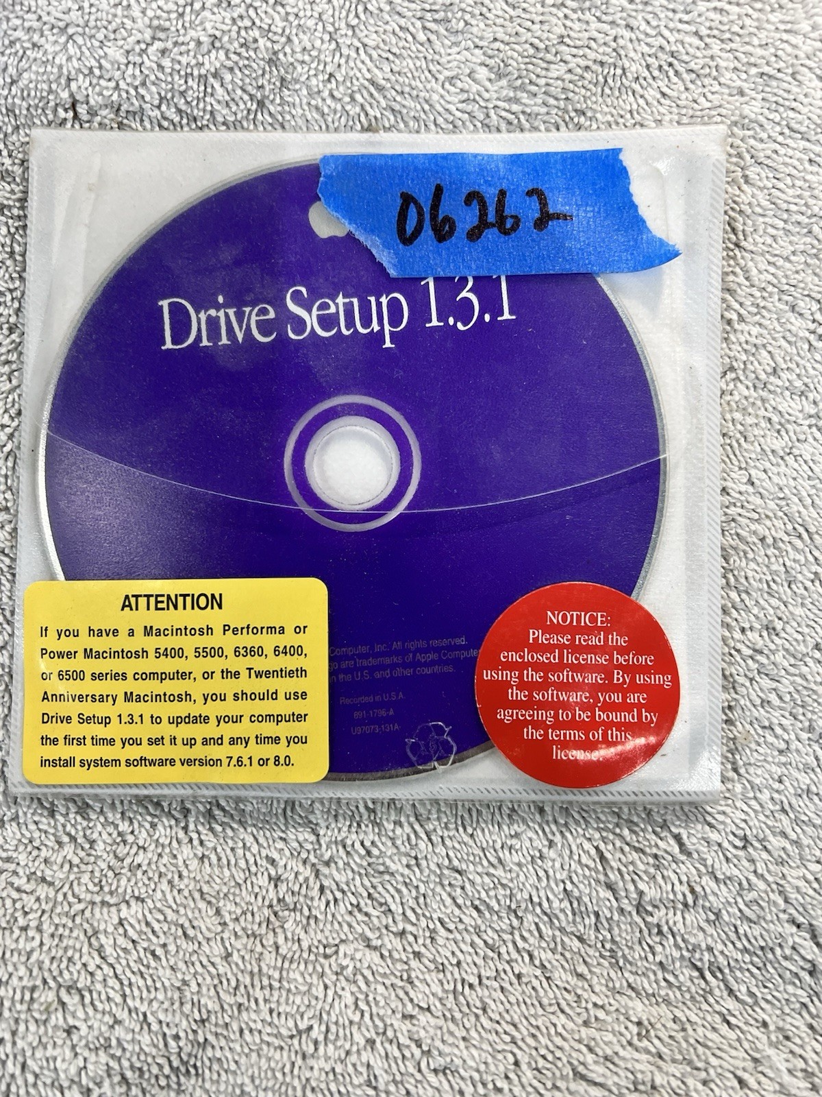 Apple Drive Setup 1.3.1 CD 691-1796-A Macintosh Power Mac Utility Disc 1997