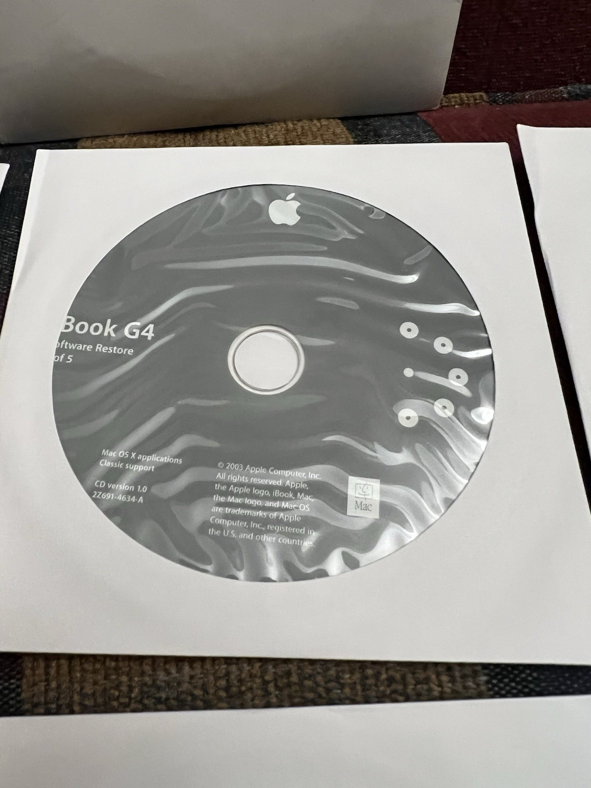 Apple iBook G4 Mac OS 10.3 Install CD SET + Software restore Set + Hardware Test