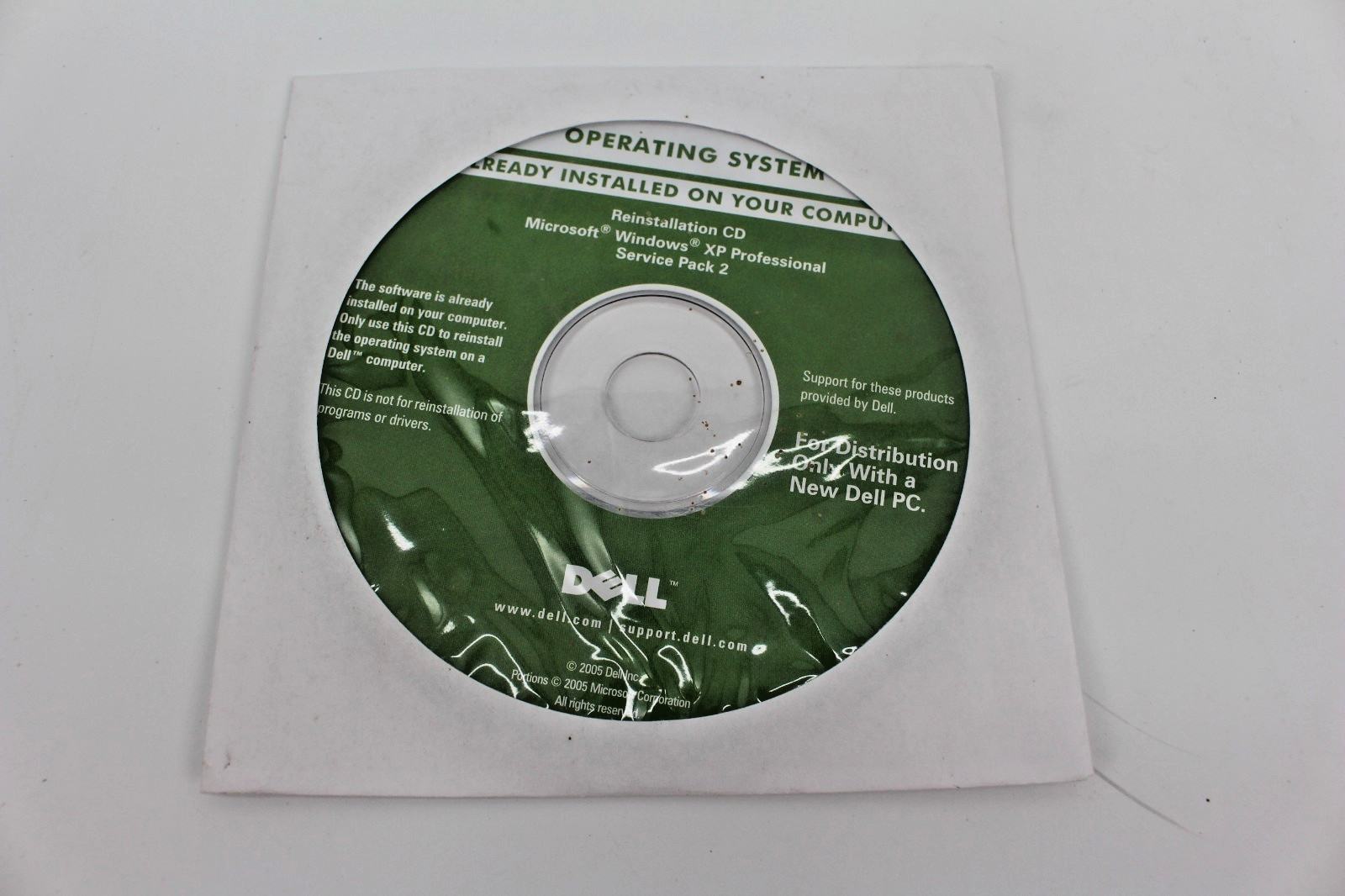 Dell Reinstallation CD Microsoft Windows XP Professional Service Pack 2
