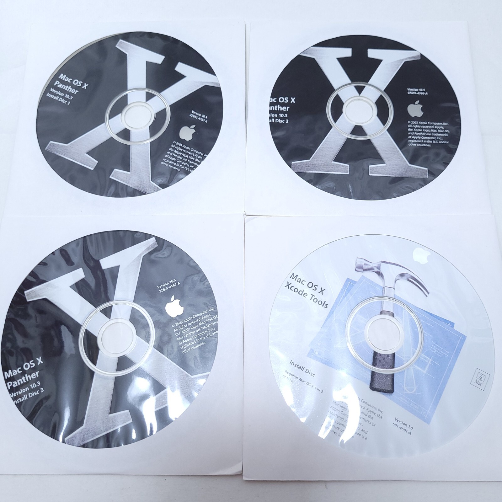 Apple Mac OS X 10.3 Panther Big Retail Box Complete 4 Discs Manuals M9227LL/A