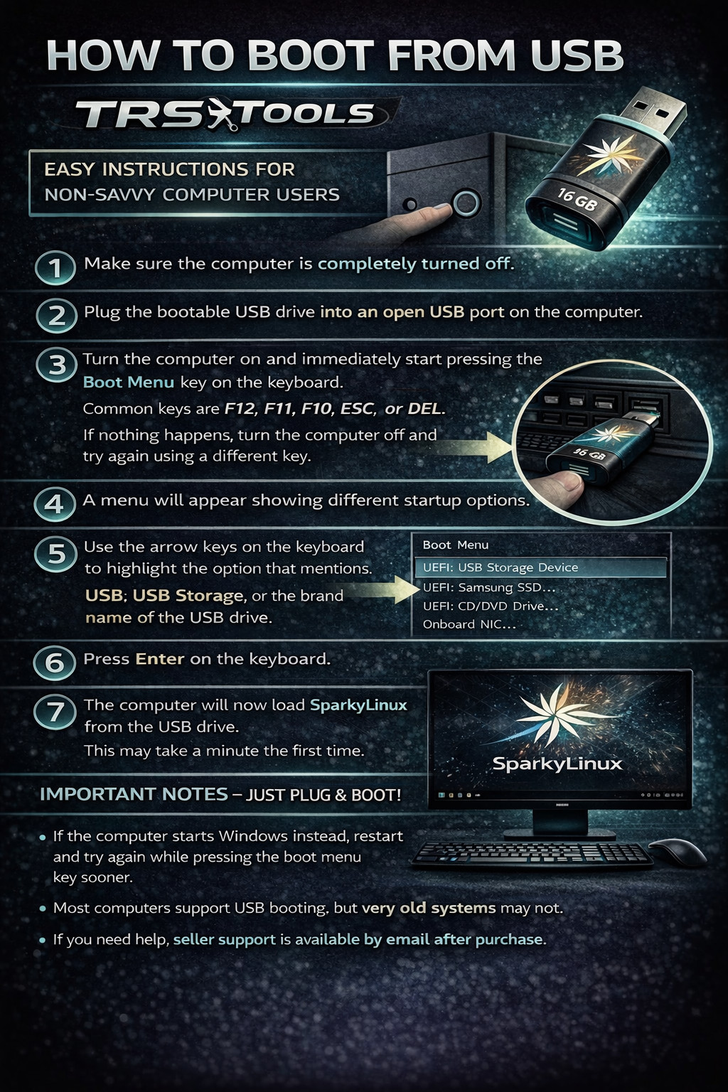 SparkyLinux Bootable USB Live OS – Lightweight Debian-Based Linux, No Install