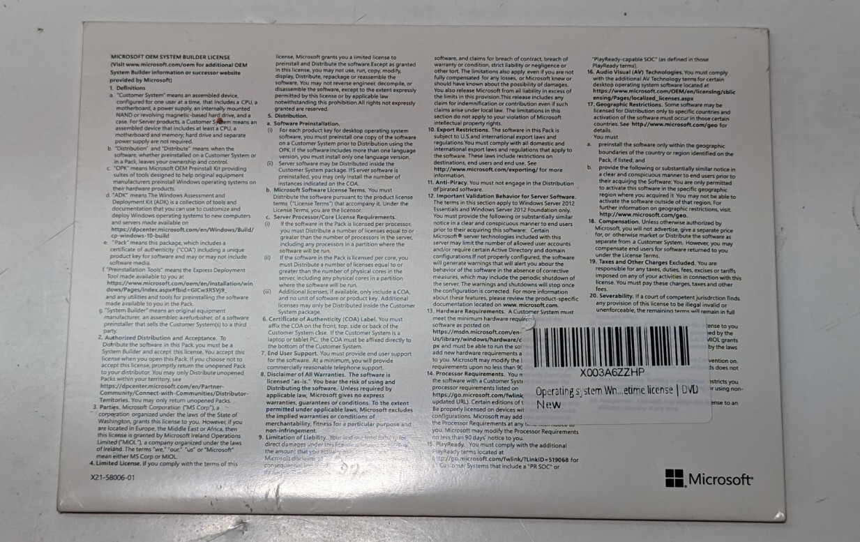 Microsoft Corporation Windows SVR STD English Sealed