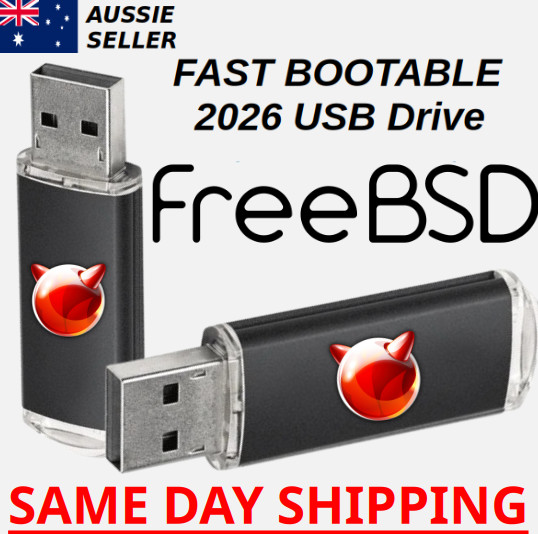 FreeBSD Latest Version Bootable USB Flash Drive Fast Melbourne Shipping 2026