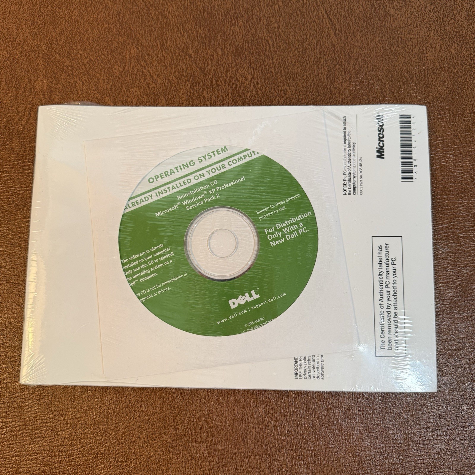 Dell Windows XP Pro 2005 Service Pack 2 Reinstallation CD – NEW SEALED