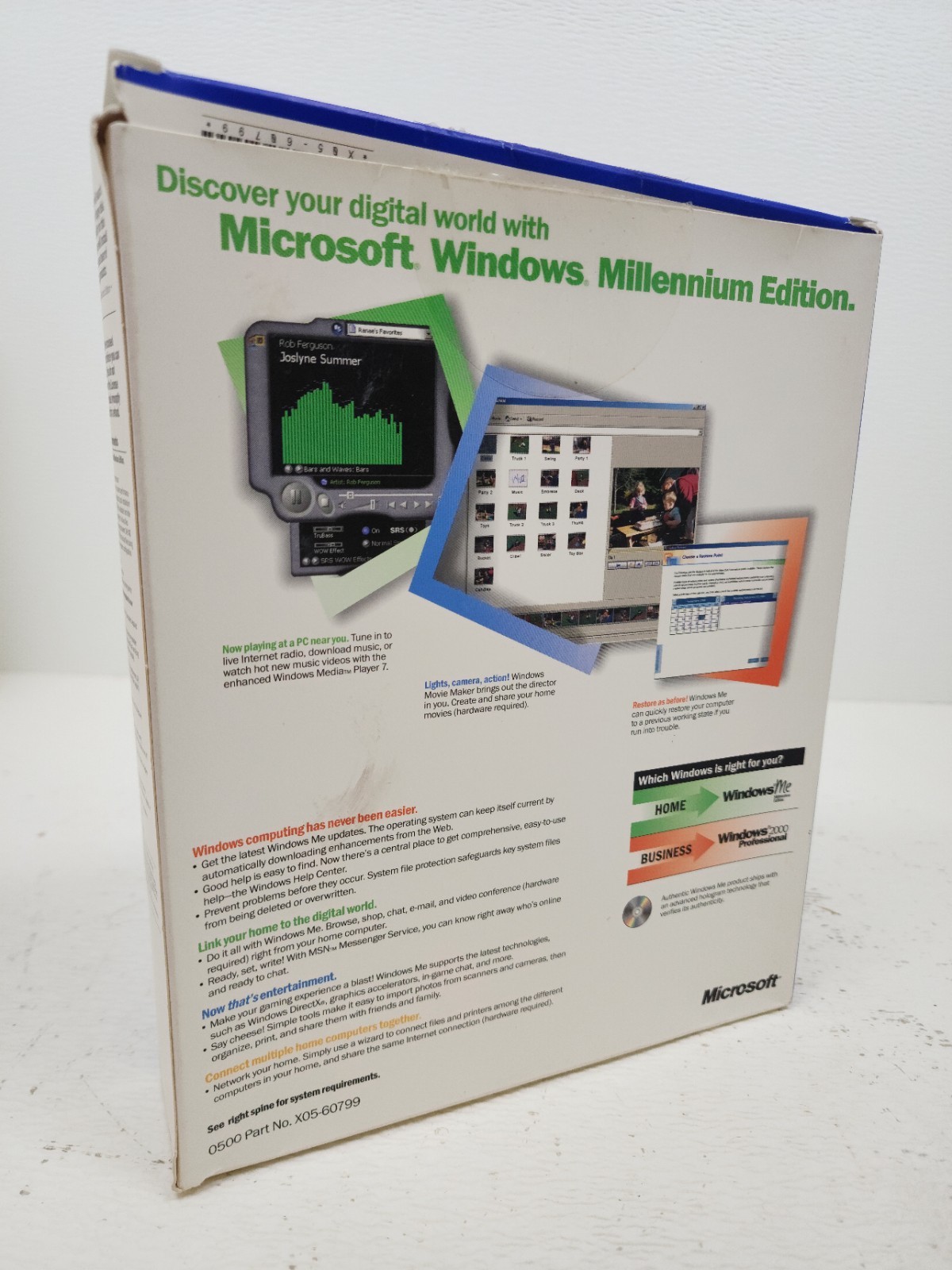 Microsoft Windows Millennium ME UPGRADE 2000 Rare Win CD in BOX with Product Key