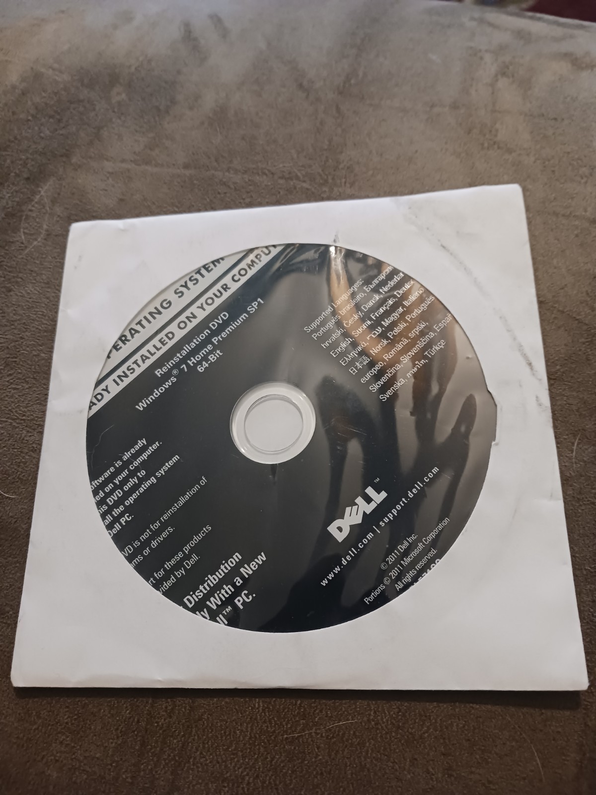 Microsoft Windows 7 Home Premium SP1 64-Bit Dell Reinstallation DVD