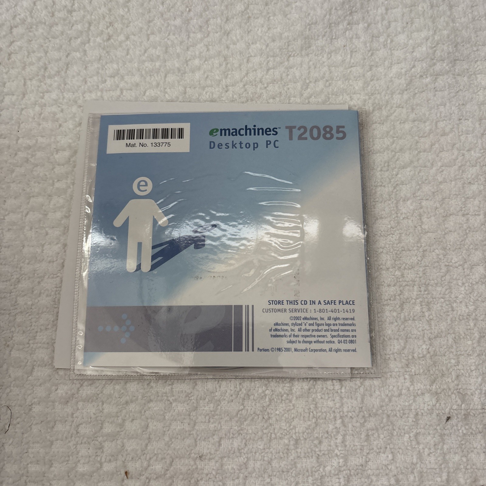 eMachines T12085 RESTORE CD 2 DISC Set Sealed