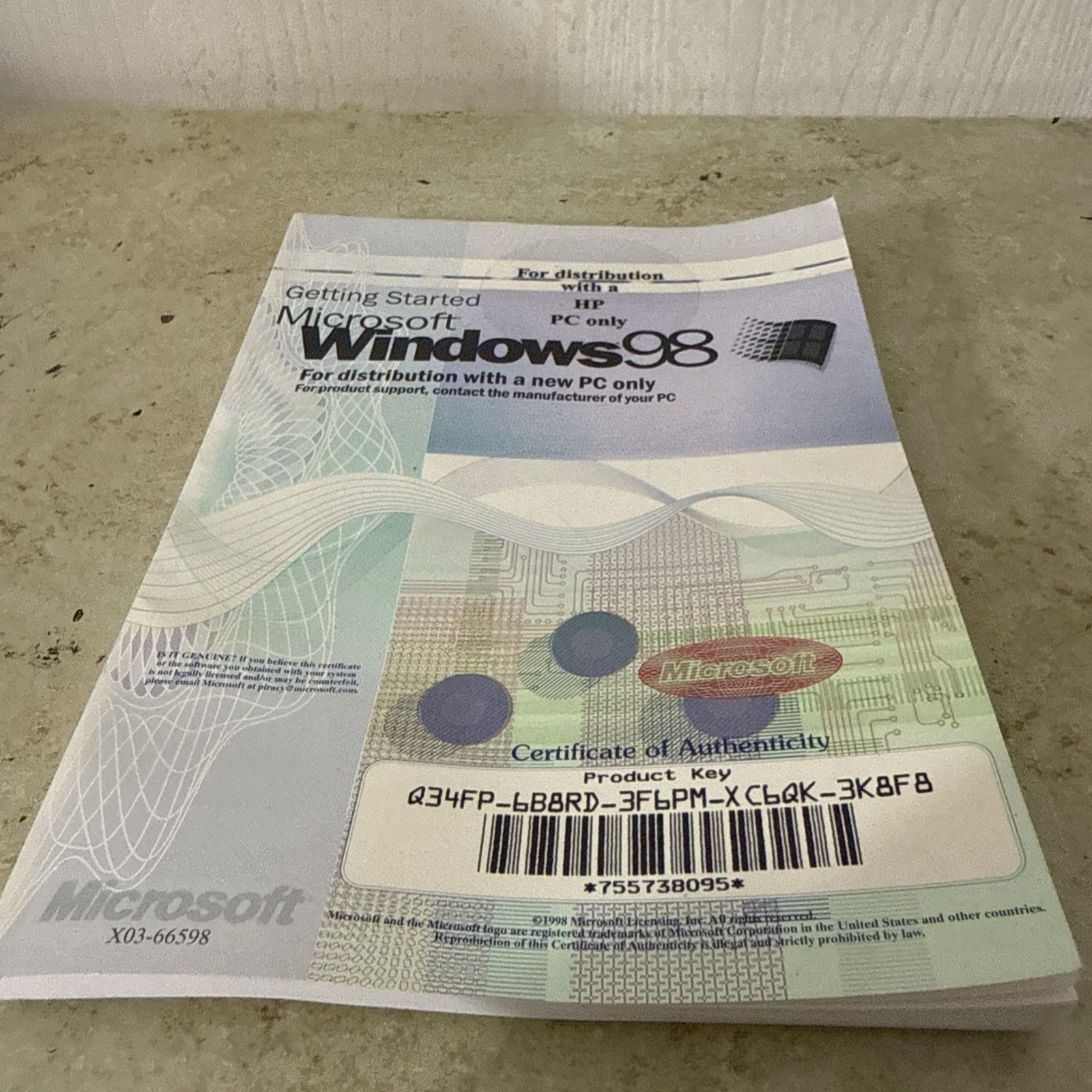 Microsoft Windows 98 Getting Started Manual No CD Vintage
