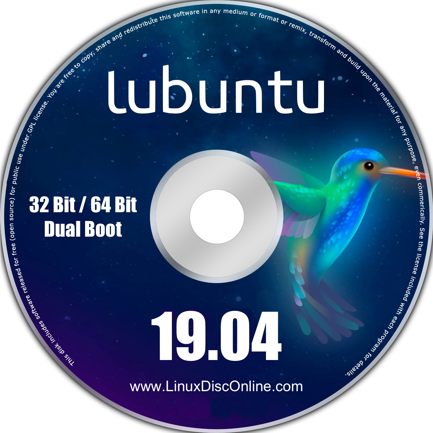 Lubuntu 19.04 Disco Dingo 32-bit and 64-bit Combo Linux Live Install DVD PC Mac