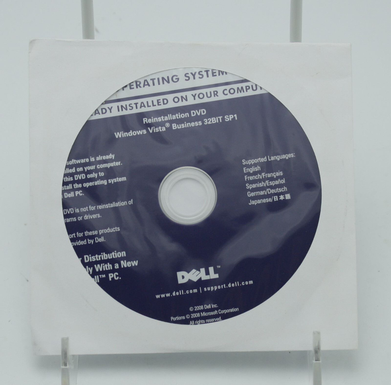 Dell Microsoft Windows Vista Business 32BIT SP1 Reinstallation DVD