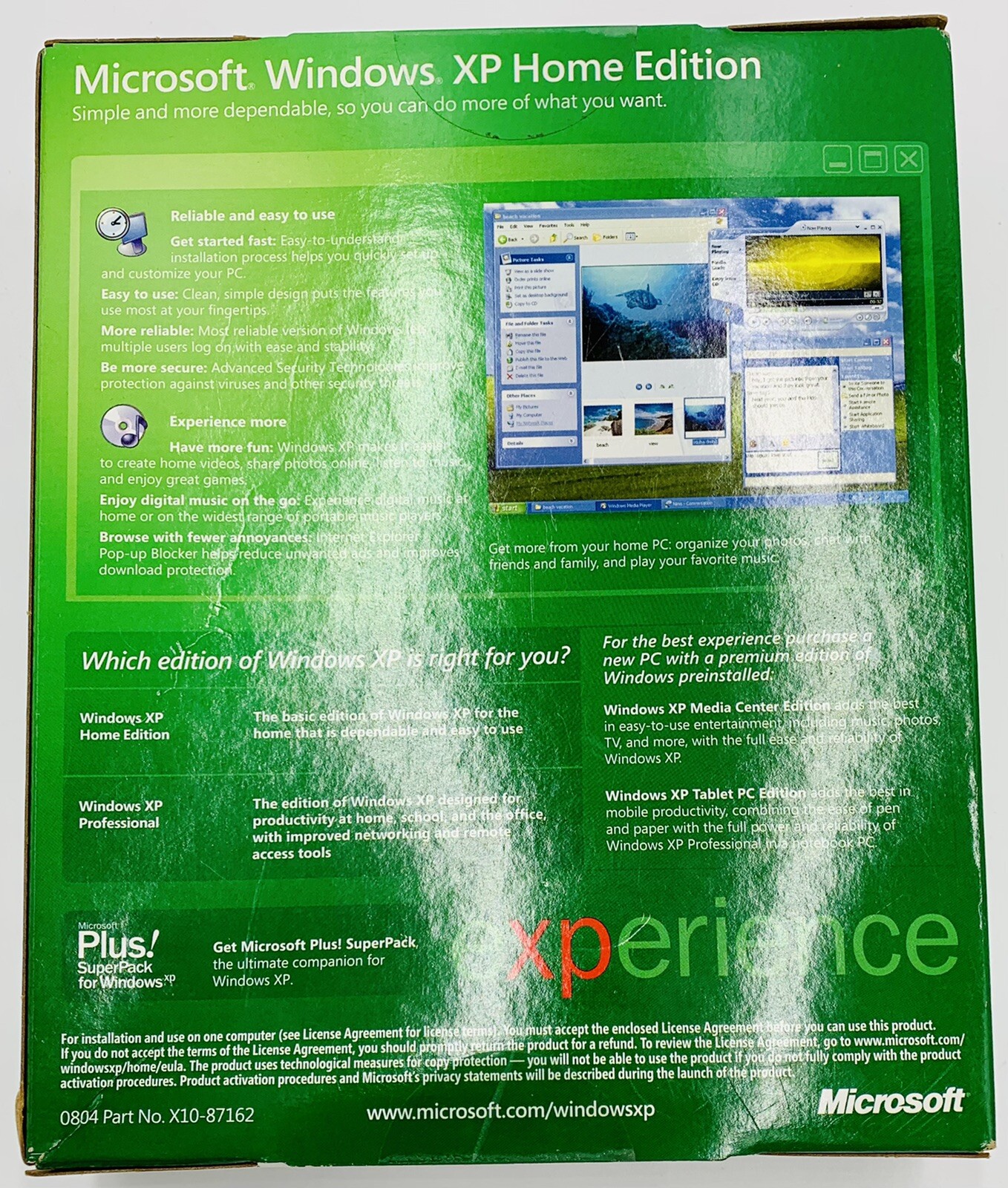 MICROSOFT WINDOWS XP HOME w/SP2 FULL OPERATING SYSTEM OS MS WIN =SEALED BOX=