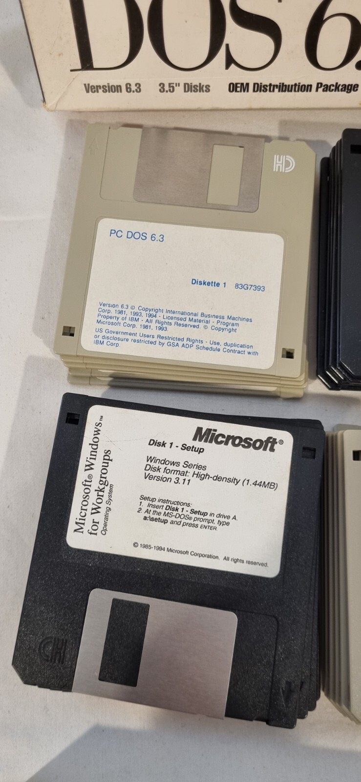 IBM PC DOS 6.3 Original 3.5″ Inch Floppy Disks OEM Distribution Package