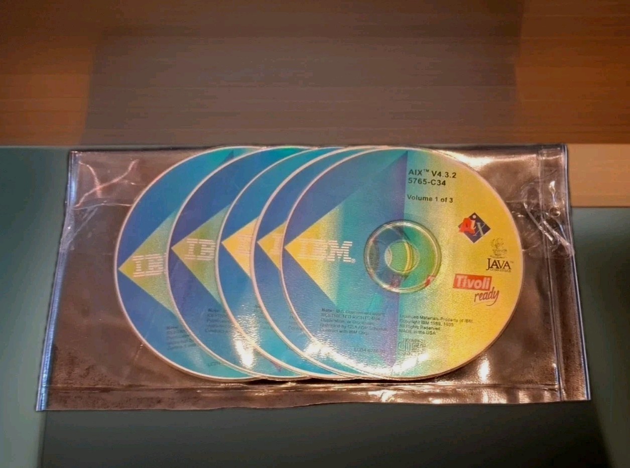 IBM AIX V4 3.2 / 5765-C34 – UNIX Software Vol 1-3 + Base & Ext. Docs CDs 5 Discs