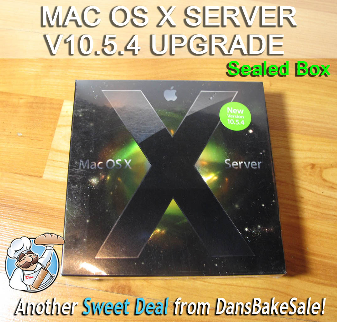 Apple Mac OS X 10.5.4 License Upgrade 10 to Unlimited Client MB6072/A Sealed Box