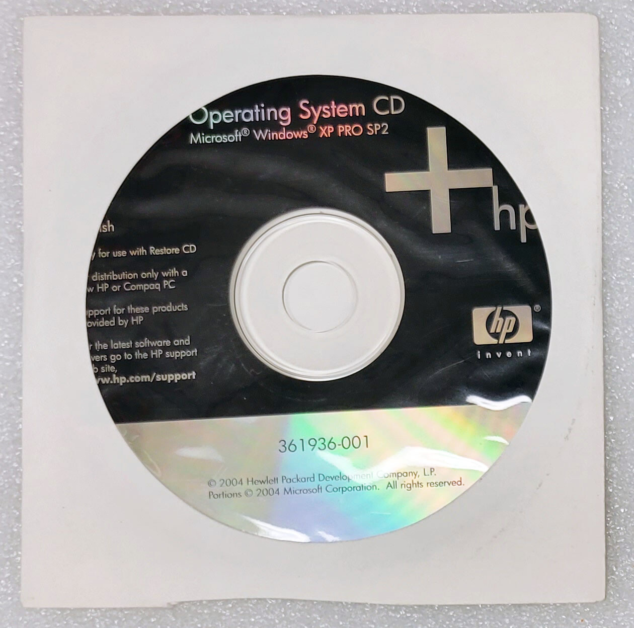 HP Business Desktops – OS CD – Windows XP Pro SP1 a, SP2(2 Kinds), Recovery