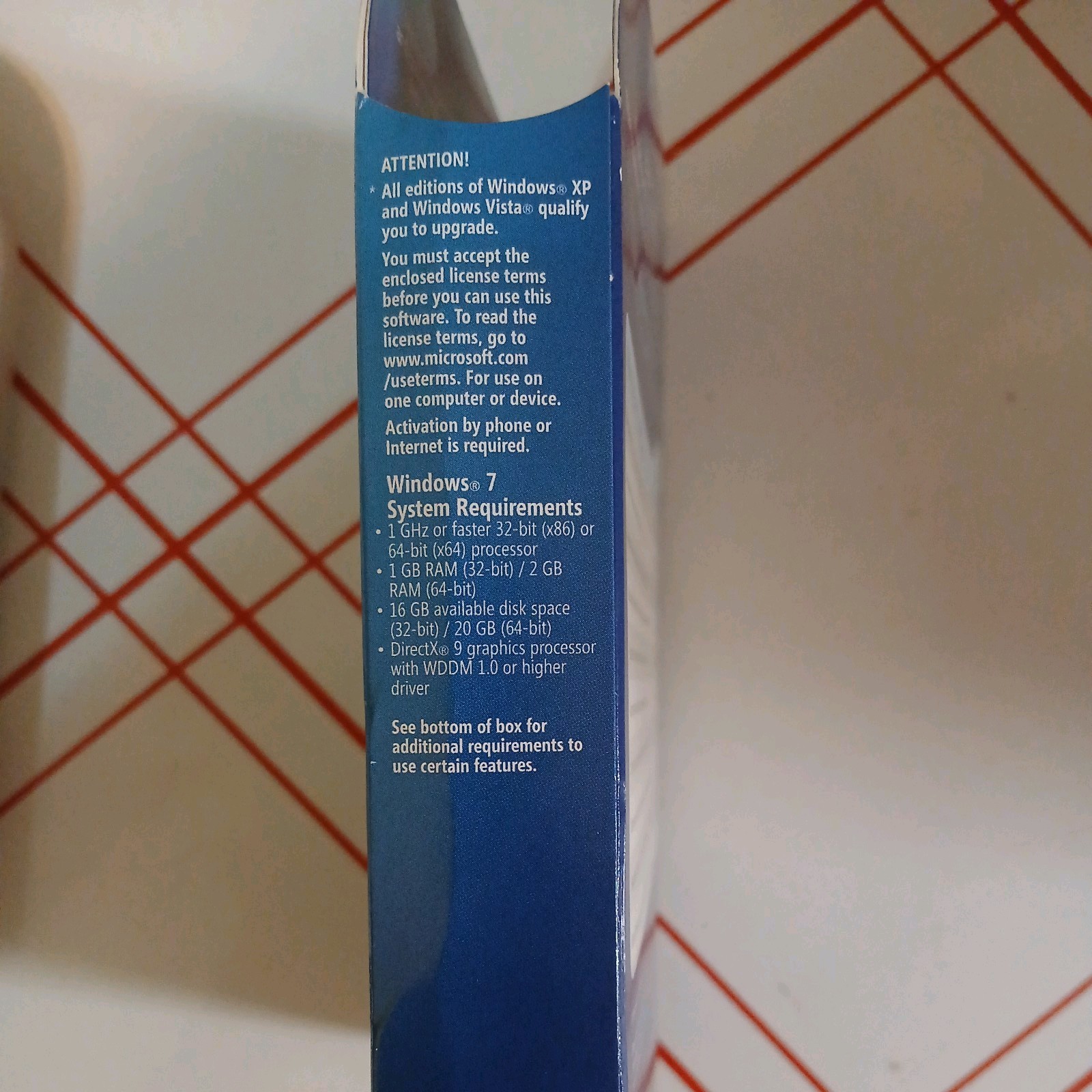 Microsoft Windows 7 Professional Upgrade 32/64 DVD with Key in Retail Box