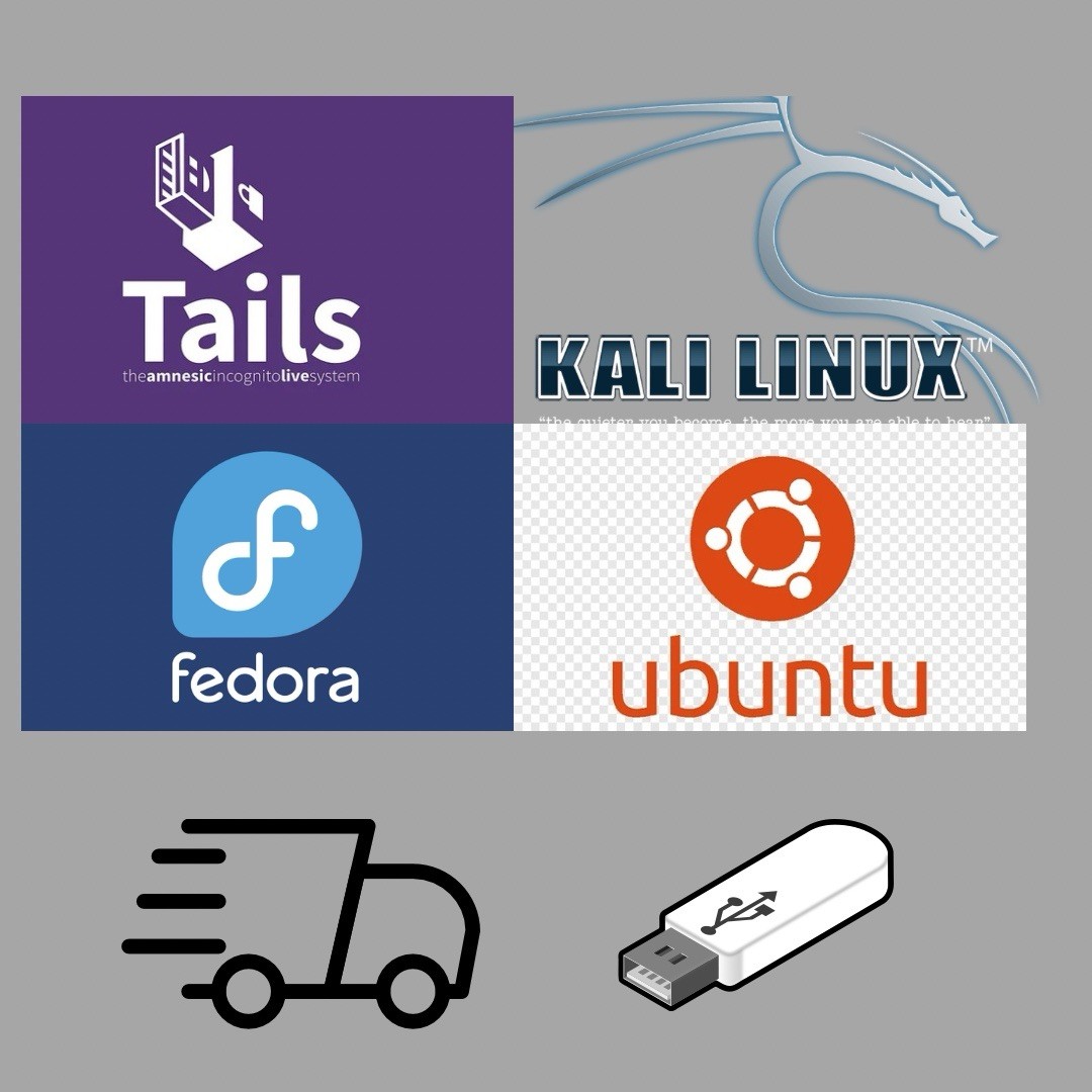 Tails 6.11 Kali 2024.3 Ubuntu 24.04 Fedora Multi-boot USB Live Bootable 64 bit