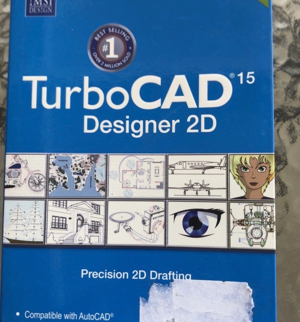 TurboCAD 15 Designer 2D DVD SEALED # & Activation Key For Windows XP & Vista