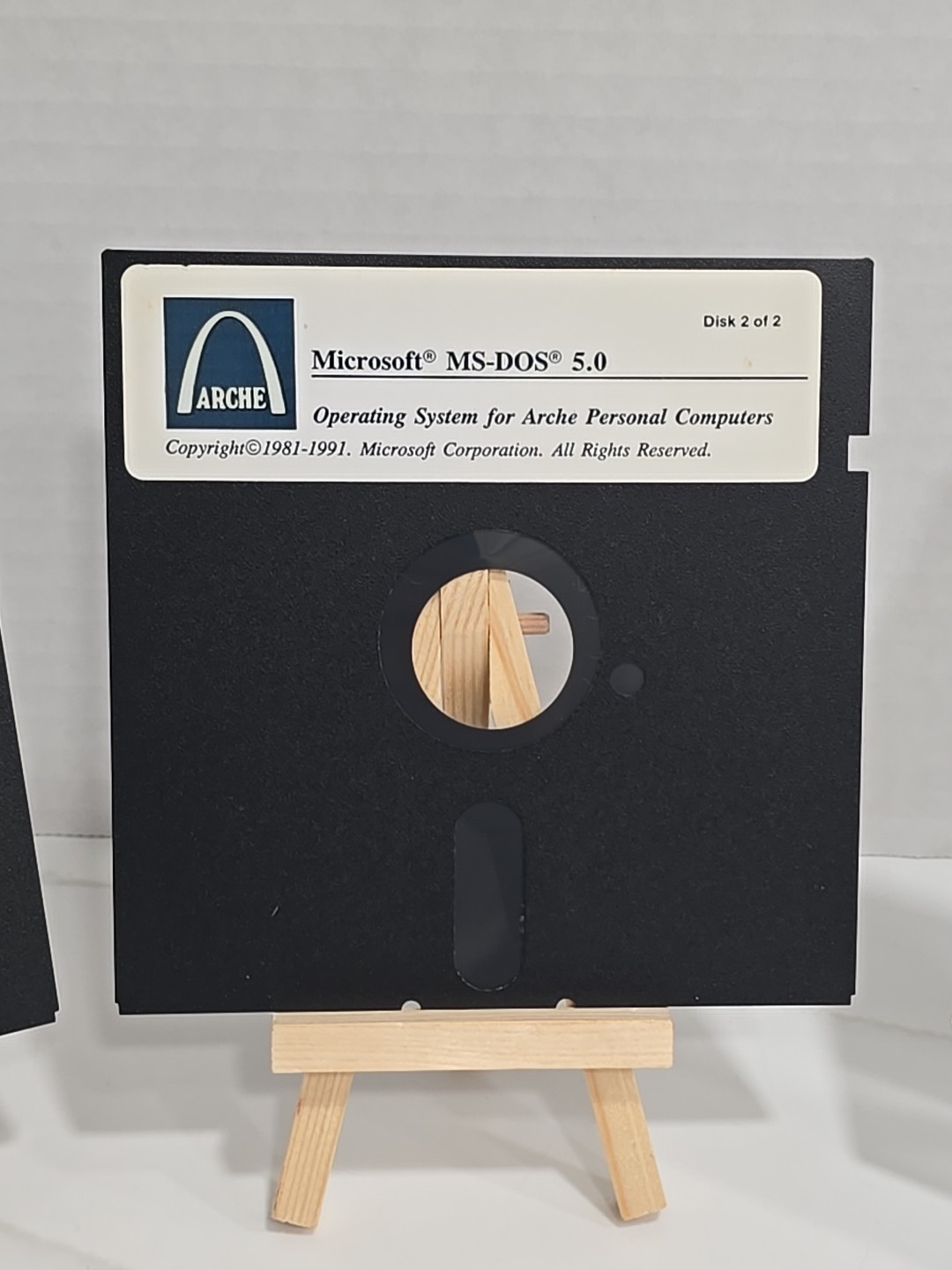 Microsoft MS-DOS 5.0 Operating System 5.25″ Floppy 2 Disks + Arche System Util.