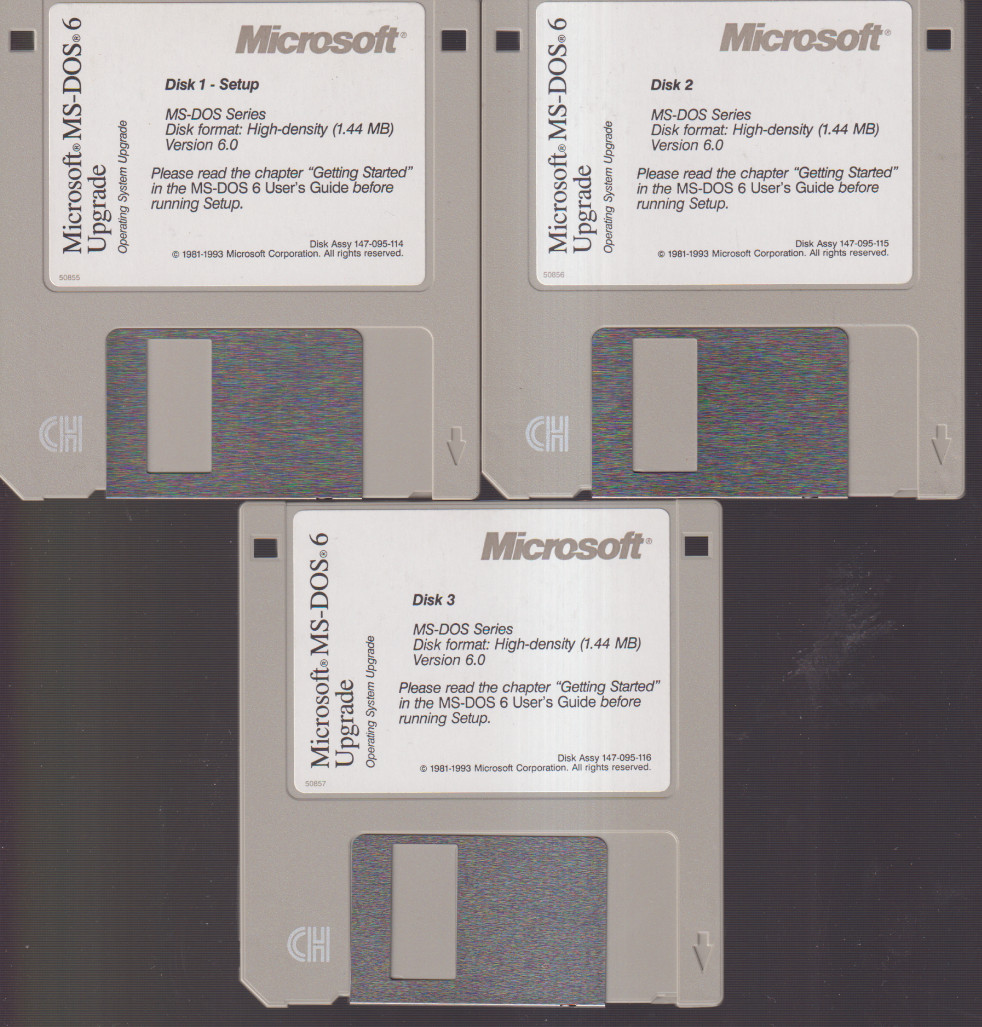 Vintage Microsoft MS-DOS 6 Upgrade Operating System 3.5″ Floppy Disks