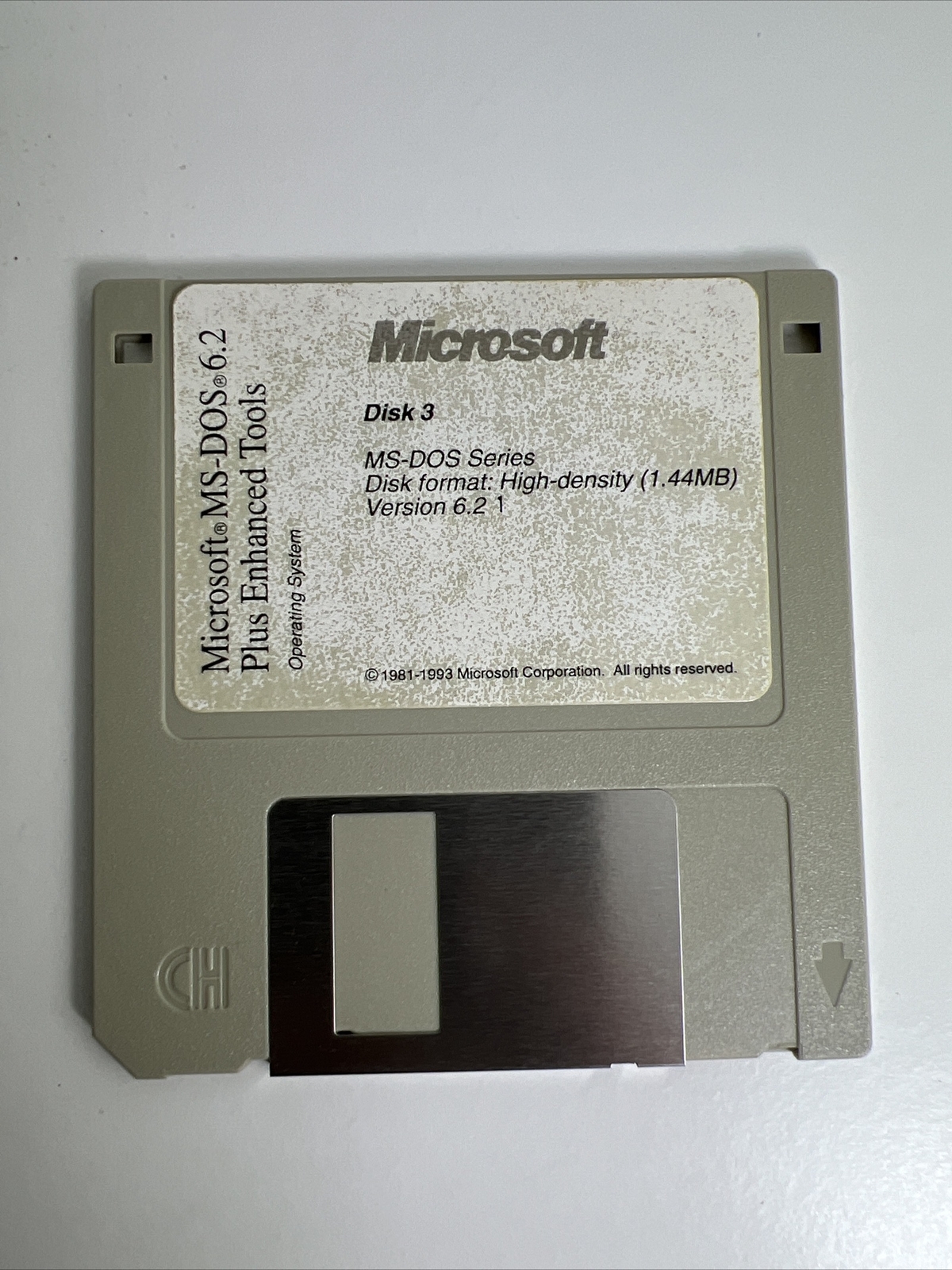 Microsoft MS-DOS•6.2Plus Enhanced ToolsOperating System, 3.5 Disks 1,2, and 3.