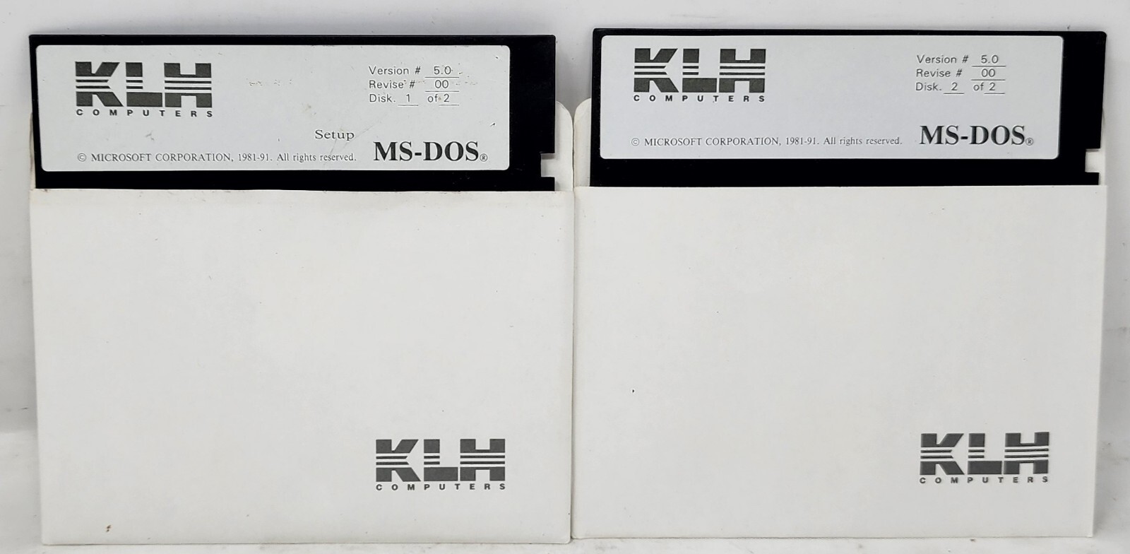 MICROSOFT MS-DOS 5 OPERATING SYSTEM INSTALLATION FLOPPY 5.25″ DISKS SET OF 2 5.0