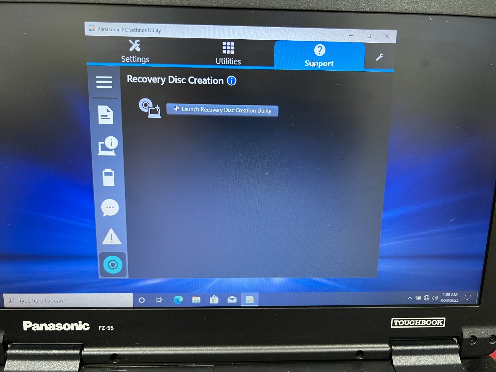 Panasonic FZ-55 mk1 Win10 Pro 20h2, TOUGHBOOK , USB RECOVERY DRIVERS SYSTEM
