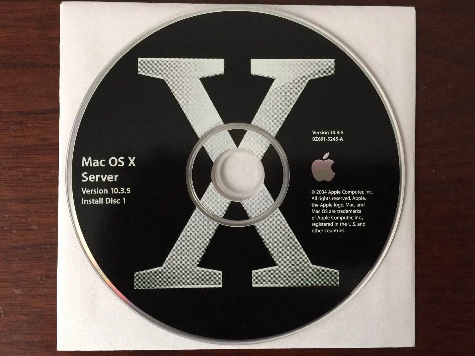 Apple Mac OS X Server 10.3 with unlimited clients key, Original 4 CD set w/Docs