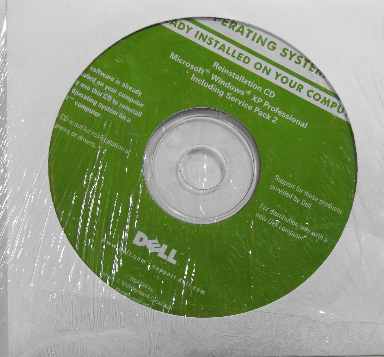 Microsoft Windows XP Professional SP2 Dell Reinstall CD 2004 0G7624