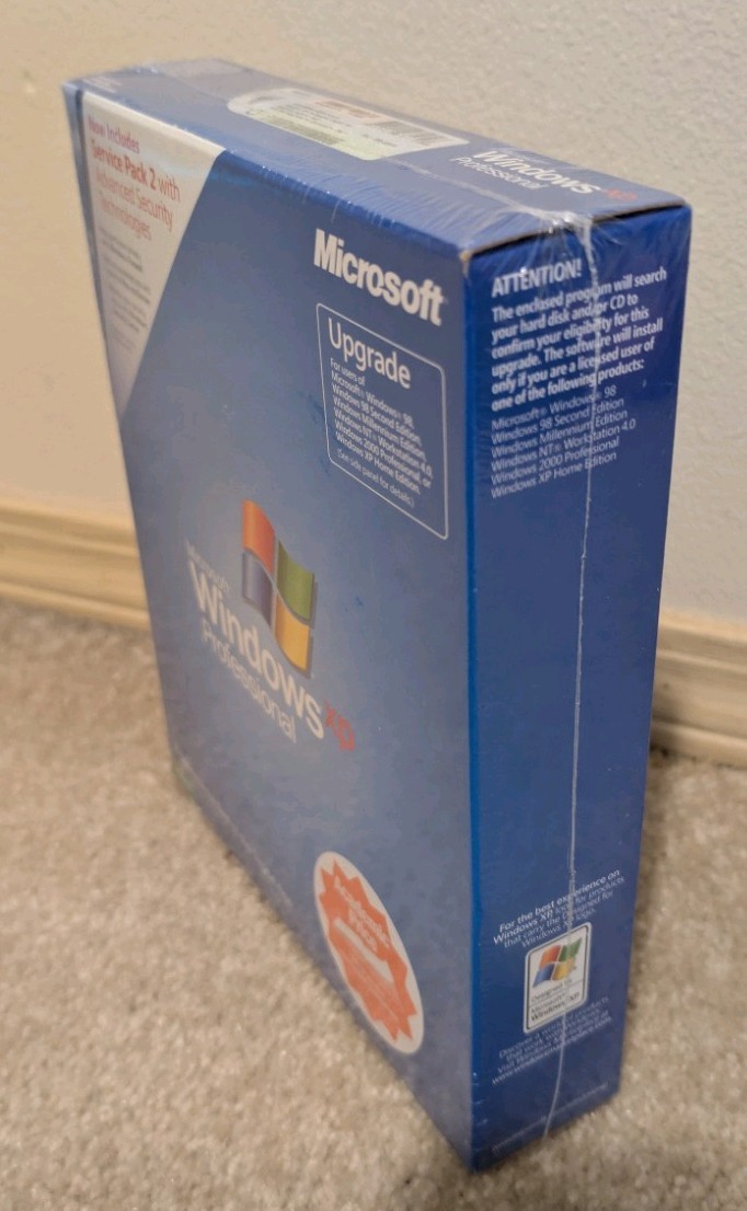 Microsoft Windows XP Professional Upgrade SEALED RETAIL BOX Service pack 2 SP2