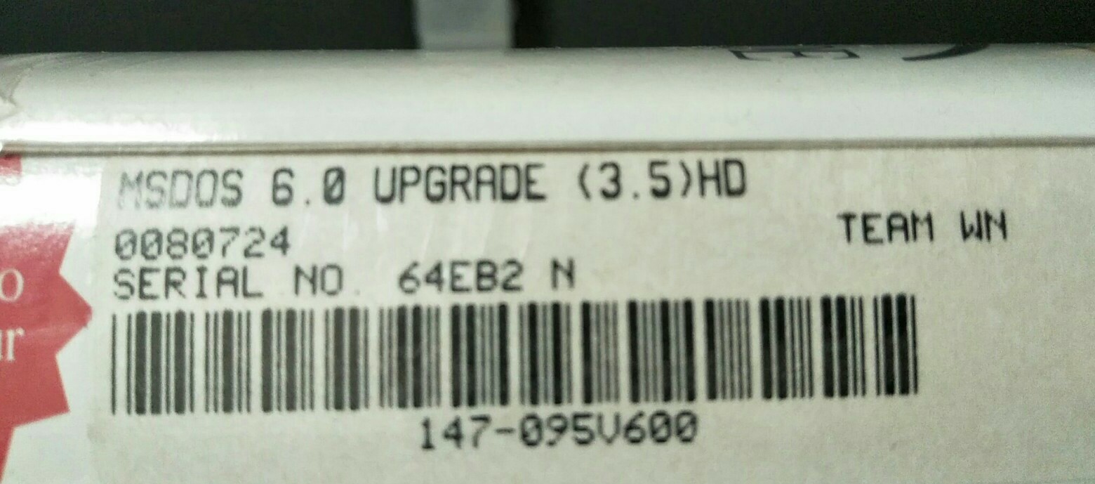 Microsoft MS-DOS 6 Upgrade. Vintage, New Sealed Retail pkg. 3.5″ disks.