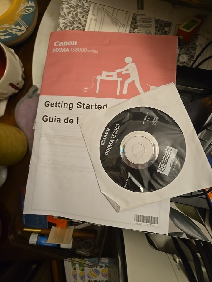 CD Rom Canon Pixma Ts8000 Install Set Up For Windows & Getting Started Manual