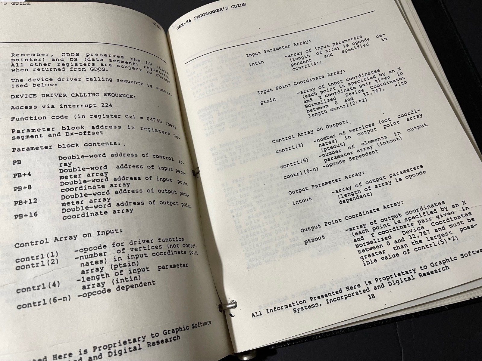 GSX-86 Grapics Ext Programmers Guide NEC APC RARE VINTAGE by Digital Research