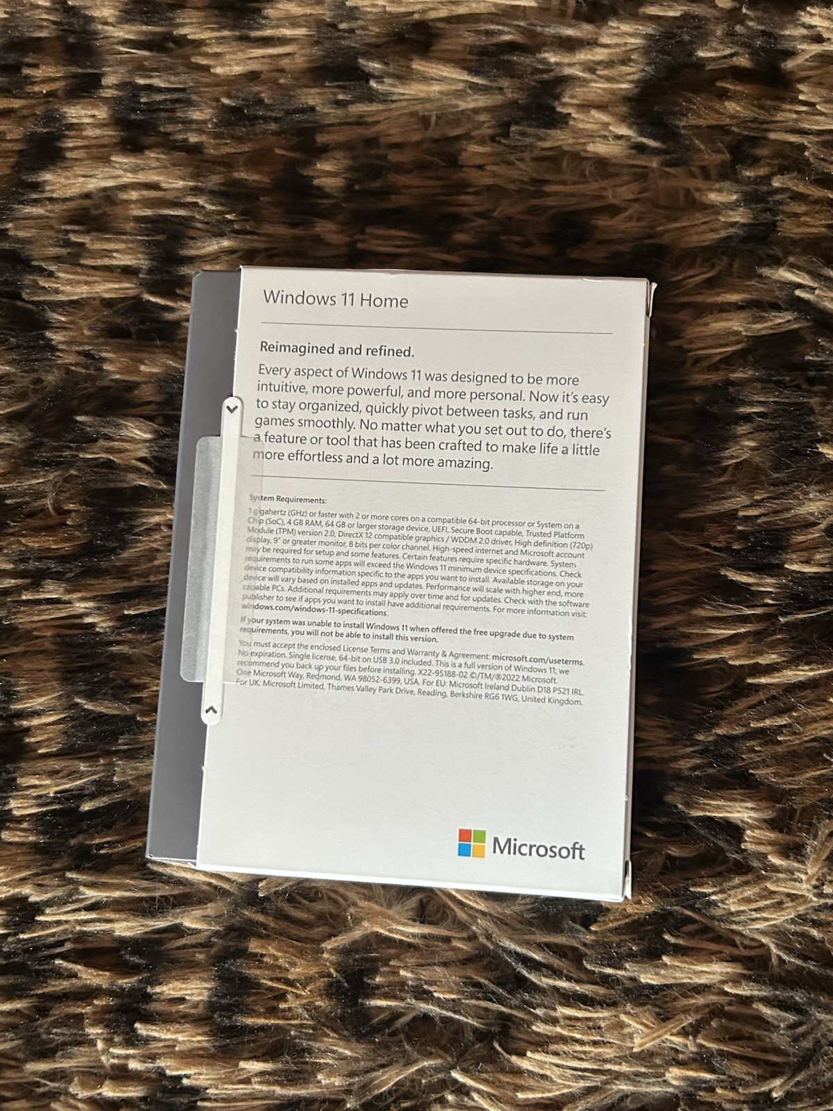 Microsoft Windows 11 Home Operating System (USB), 64GB HDD, 4GB RAM, 1GHz CPU