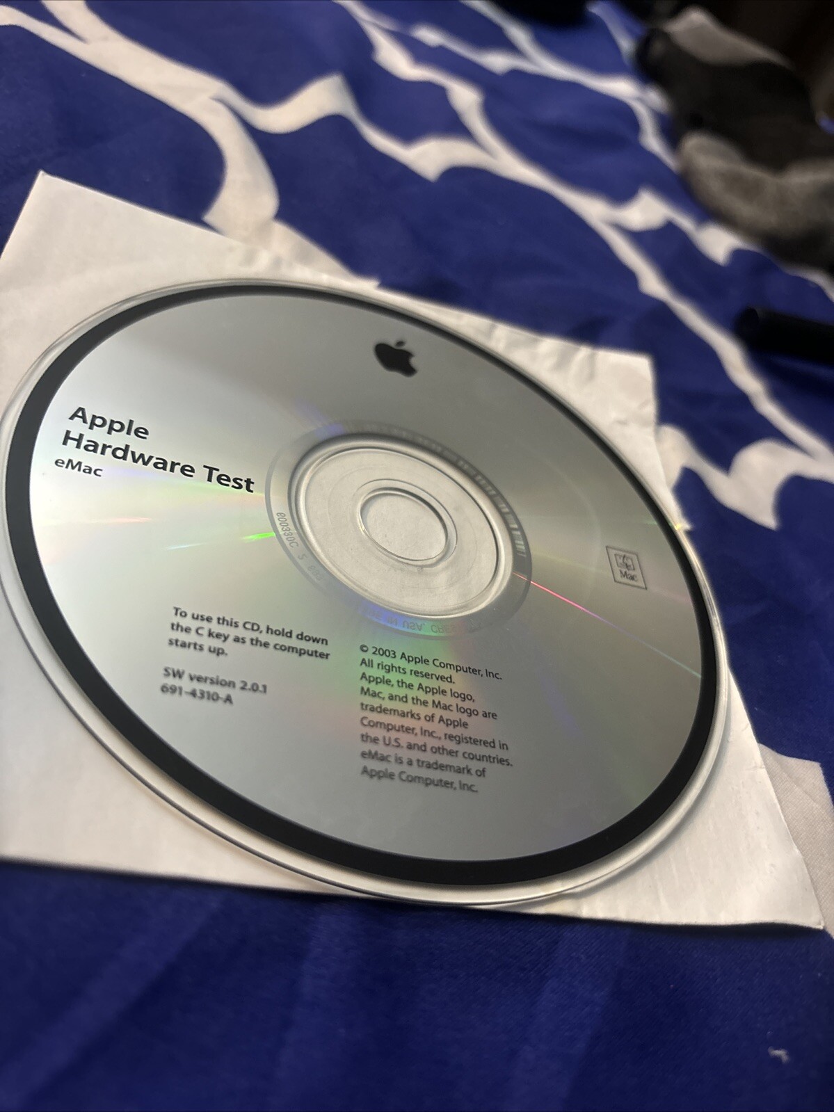 Apple Hardware Test CD Disc for eMac Version 2.0.1