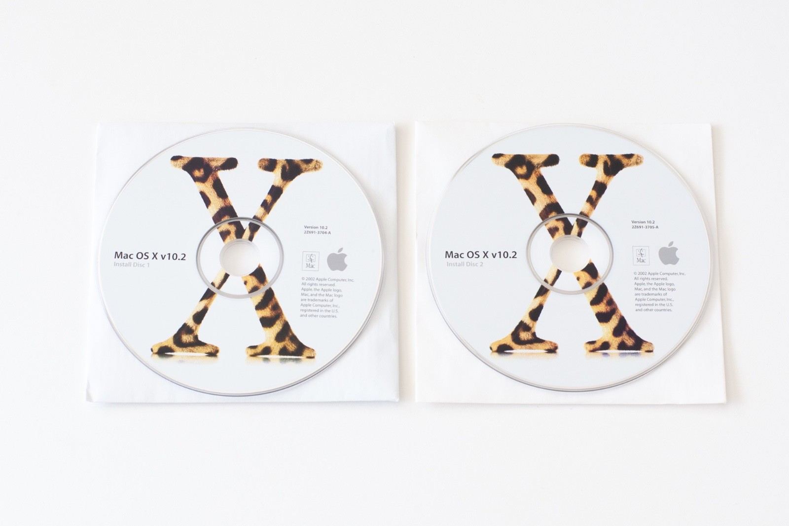 Apple Macintosh / Mac OS X 10.2 Jaguar System Installation Discs / CDs