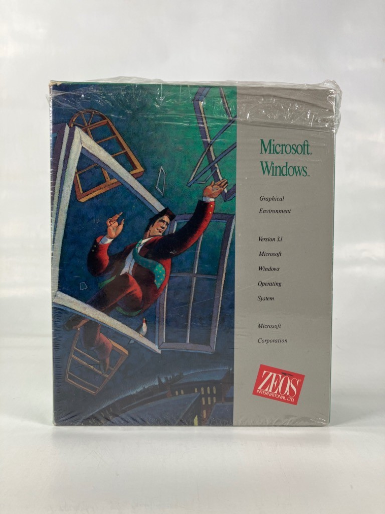 1990 Microsoft Windows 3.1 Zeos International Edition 3.5″ Disks+Manuals in Box
