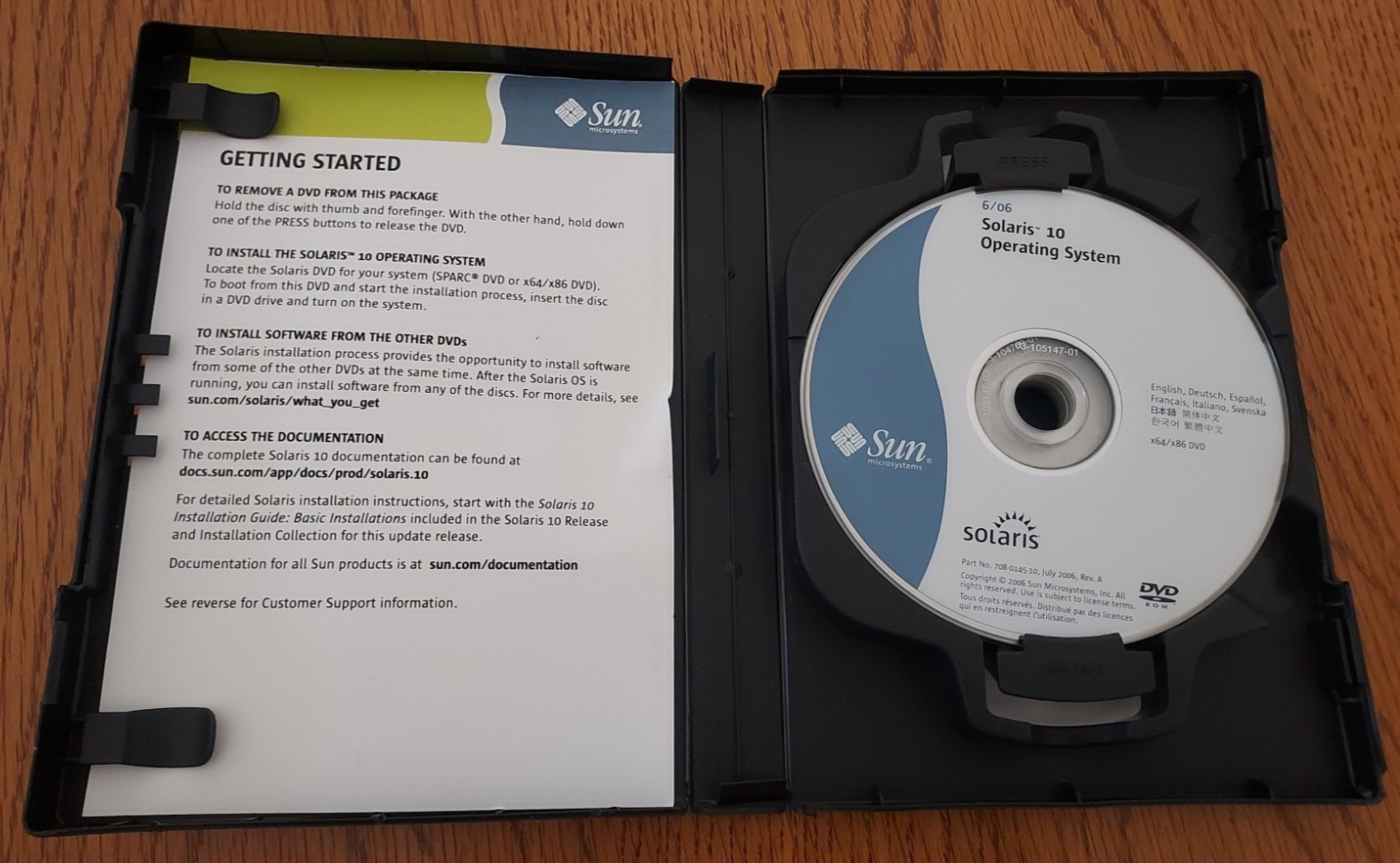 Sun Solaris 10 Operating System 6/06 SOFTWARE – DVD-Rom