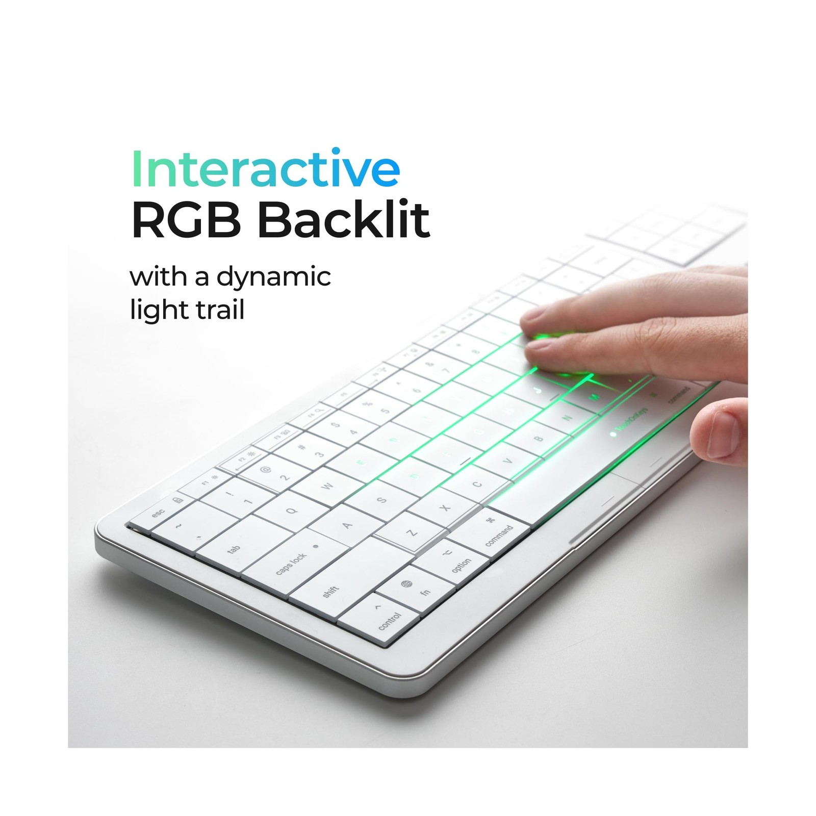CLVX 1 Mac | Touch On Keys & Gestures AI Keyboard | Bluetooth & USB-C | Low P…