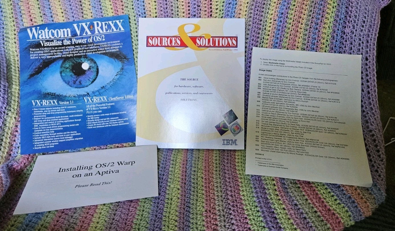 Vintage IBM OS/2 Warp v3 Red Spine Box CD-ROM Edition with Boot Floppies Manuals