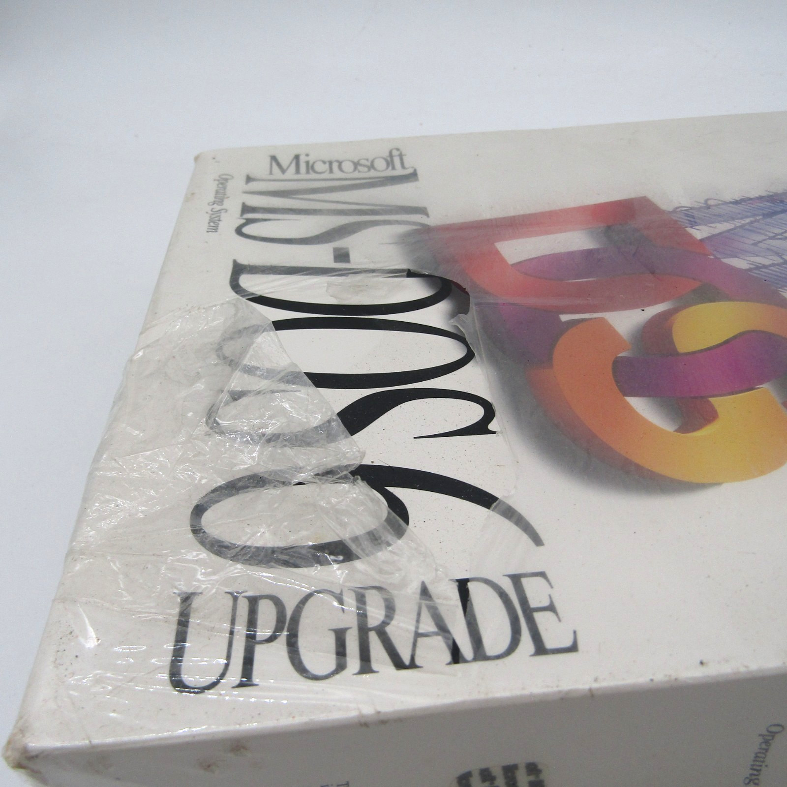 SEALED Microsoft MS DOS 6 Upgrade 5.25″ Floppy with Creases and a Rip in Wrap