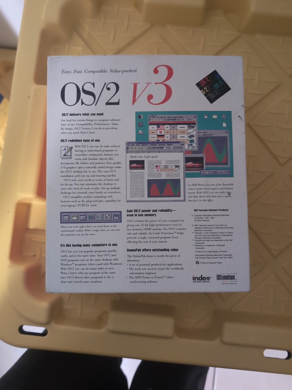OS/2 Warp V3 + BonusPak – Red Spine Box – 3.5” Floppy Disks