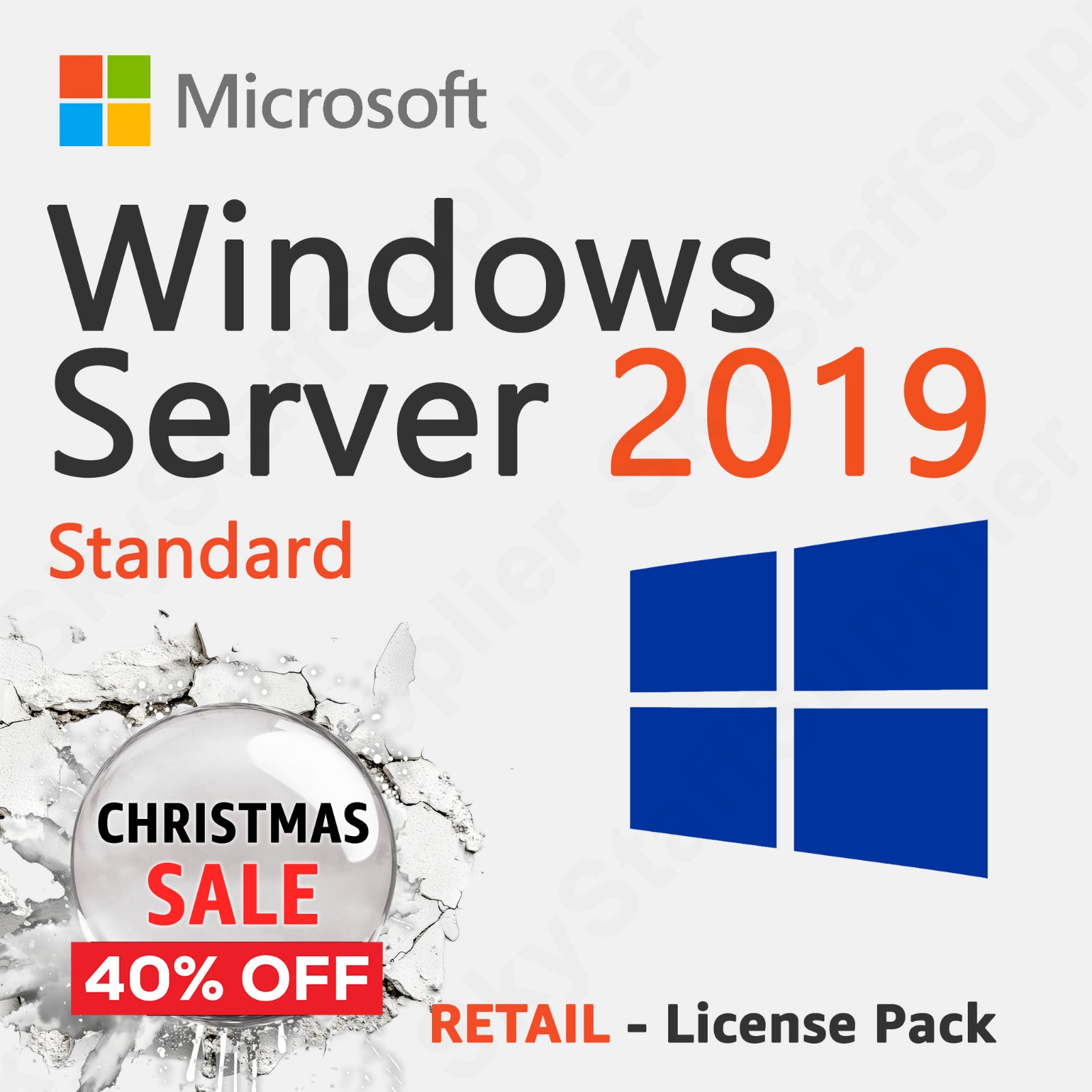 Windows Server 2019 STANDARD x64 24 CORE License Key + 10 CALs RETAIL PACK