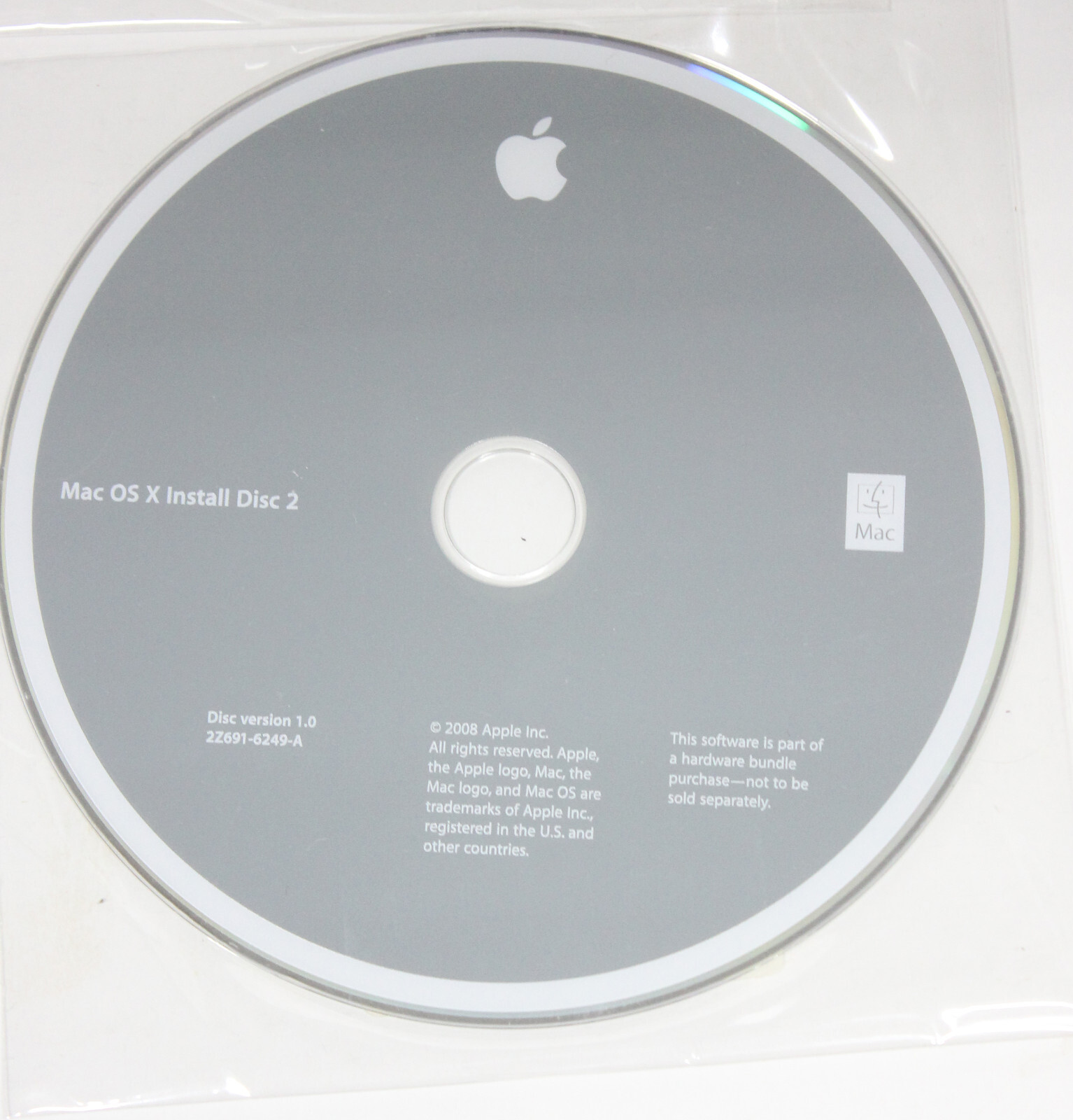 Mac Computers OS X Install Disc 1 & 2 Version 10.5.4 2008 Model 3A152 w/Stickers