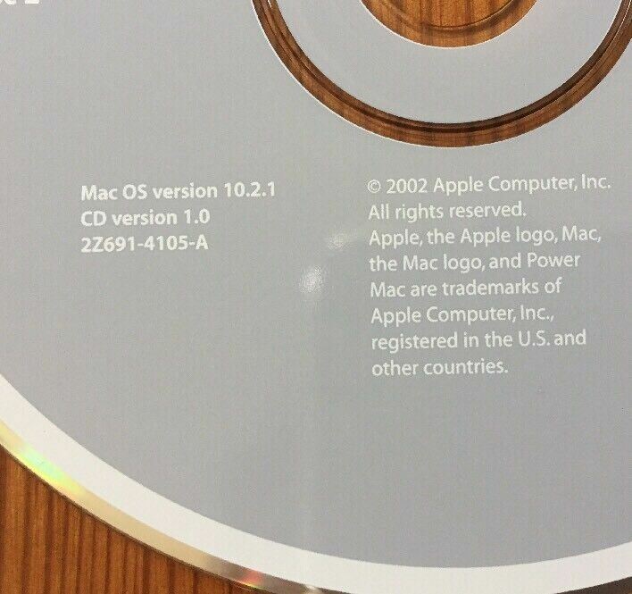 2002 Macintosh Power Mac G4 Mac OS X Jaguar 10.2.1 Software Install CDs Discs