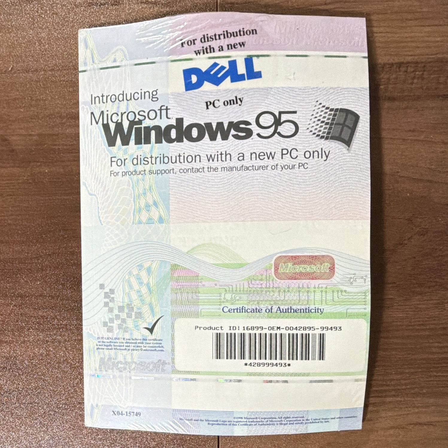 Microsoft Windows 95 OEM for Dell – Factory Sealed Package w/ CD & Floppy Disk